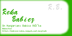 reka babicz business card